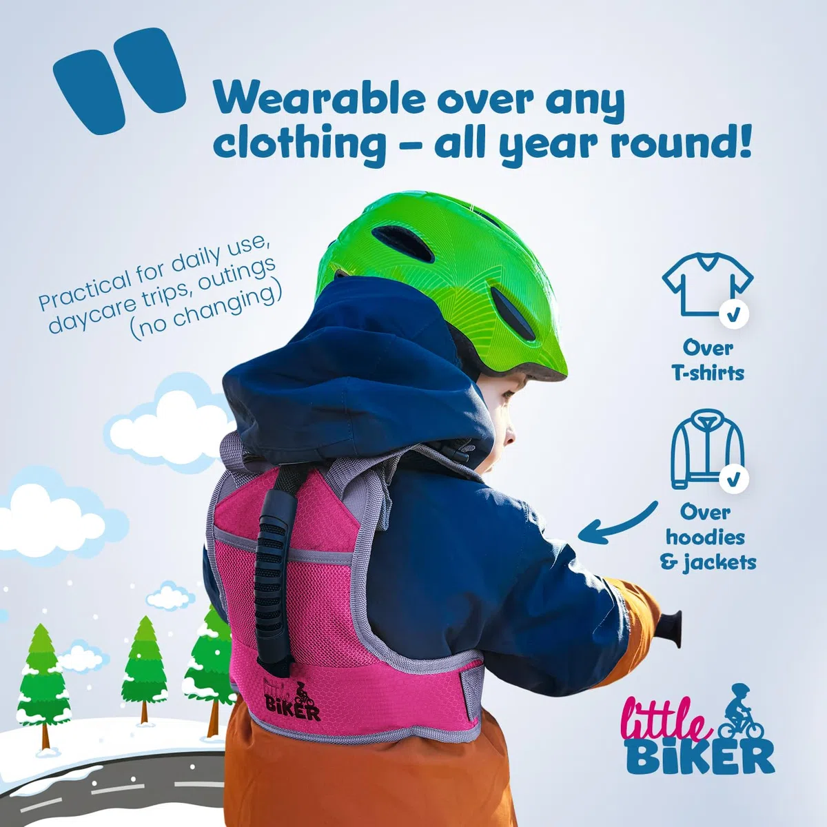Gilet d'apprentissage pour enfant avec poignée, pour apprendre à faire du vélo, vélo, patinage, ski, patinage, patinage à roulettes, réglable