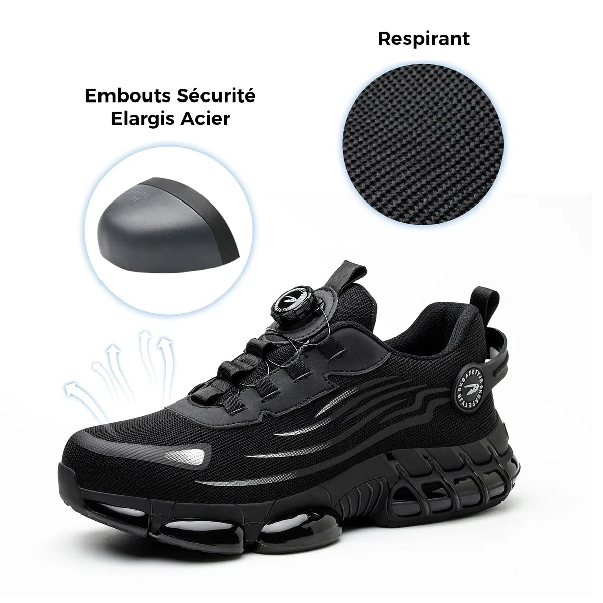 Chaussures de Sécurité Hommes Femmes Basket Respirante Antidérapante Légère Travail avec Embout en Acier 36-46 EU