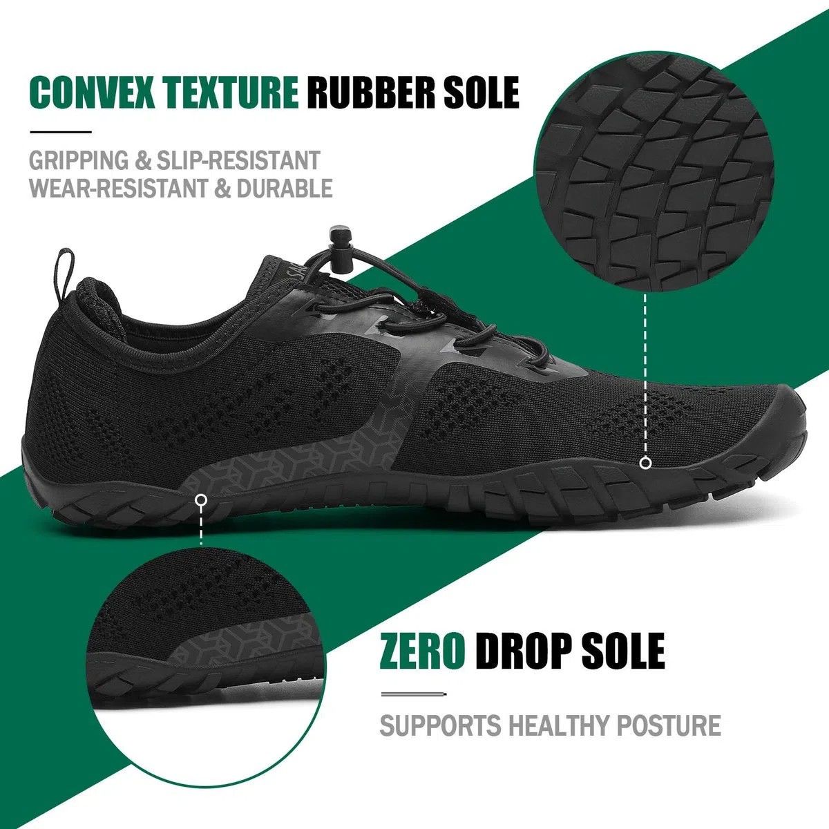SAGUARO Chaussures Minimaliste Homme Barefoot Shoes Femme Chaussures Pieds Nus Respirant Barefoot Chaussure Trail Antidérapantes Chaussure Randonnée pour Semelle Zero Drop,GR.36-48 EU