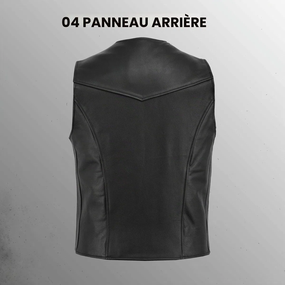 Leatherick Gilet en cuir véritable pour hommes de, noir - Style motard Mode décontractée