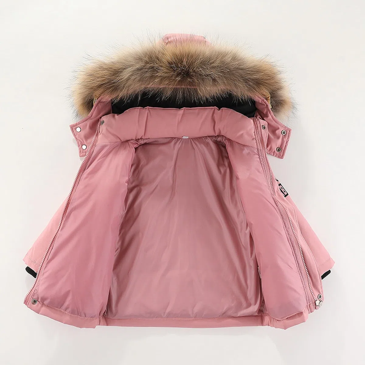 Enfant Combinaison de Ski Hiver Chaud Bébé 2 Pièces Doudoune à Capuche Zippé Manteau avec Neige Bavoir Salopette Pantalon Garçons Filles Combinaisons de Neige Imperméable Coupe-vent 1-6 Ans