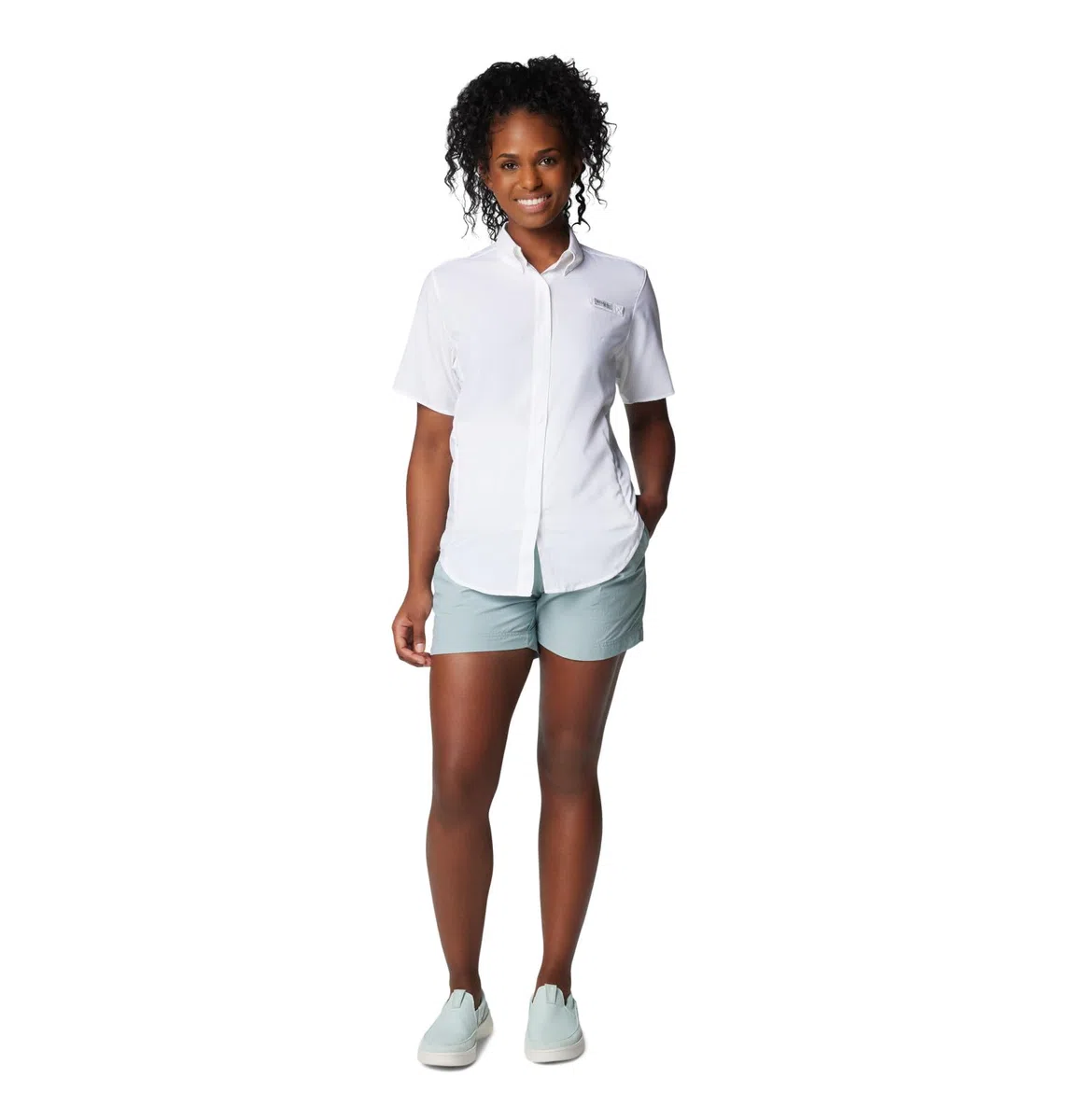 Columbia Chemise à Manches Courtes Tamiami II pour Femme, Blanc 2024, Taille XS, Blanc 2024, XS