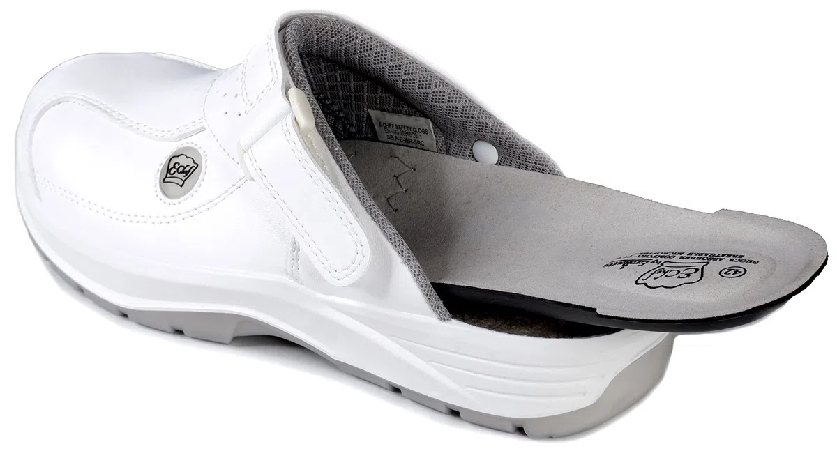 EuroRoutier E-Chef Sabots Blanc - Sabot de sécurité du Chef, Chaussures de Chef - Chaussures de Cuisine