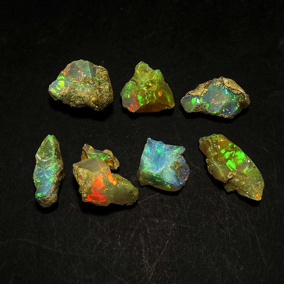 Opale éthiopienne naturelle de qualité AAA - 25 carats - 5 à 8 pièces - Pierres précieuses naturelles brutes pour couper le cabbage, le polissage, le bricolage, l'art et l'artisanat, 10