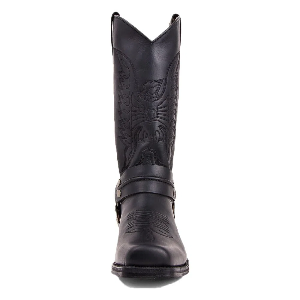 Bottes D'équitation Steampunk Chaussures Rétro à Mi-Mollet En Cuir PU Bottes De Cow-Boy Occidentales à Bout Carré Pour Hommes
