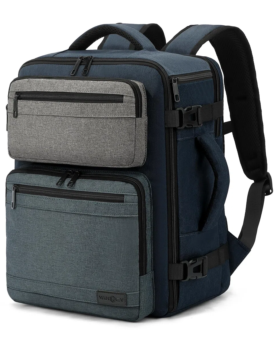 VANKEV Ryanair Easyjet Eurowings Wizz Air Sac à Dos Voyage Cabine 40x30x20cm-24L, Bagage à Main Bagage Cabine Accepte un Ordinateur Portable de 15,6 Pouces bleu ardoise