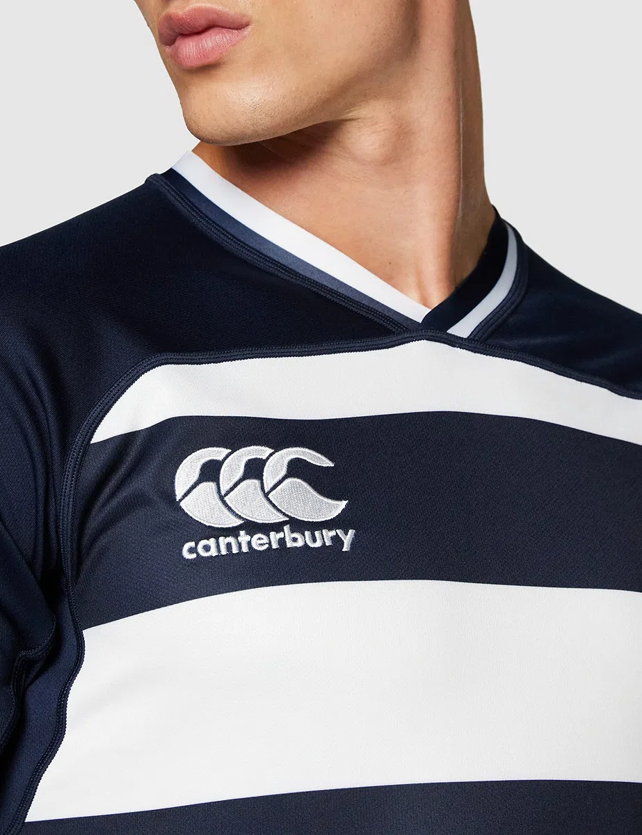 Canterbury Homme Maillot de Rugby Vapodri Evader à Rayures Horizontales | Technologie Vapodri | Coupe athlétique Professionnelle | Durable Maillot de Rugby Technique