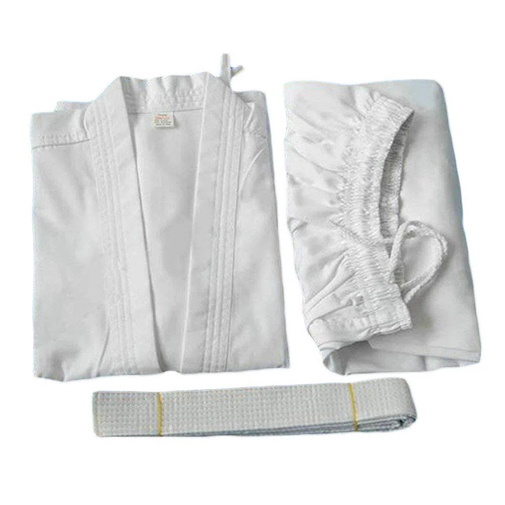 Costume d'uniforme de karaté judo – Arts martiaux Jiu Jitsu Judogi Aikido Keikogi Taekwondo Bando Kung Fu Tenue d'entraînement Ensemble Veste Pantalon Ceinture libre pour hommes, femmes et