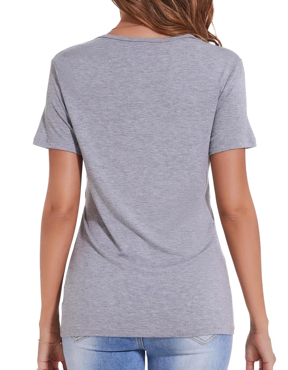 Sosolism Lot de 3 T-Shirts d'allaitement à Manches Courtes pour l'Été Shirts Décontractés pour Femmes Enceintes et Postpartum