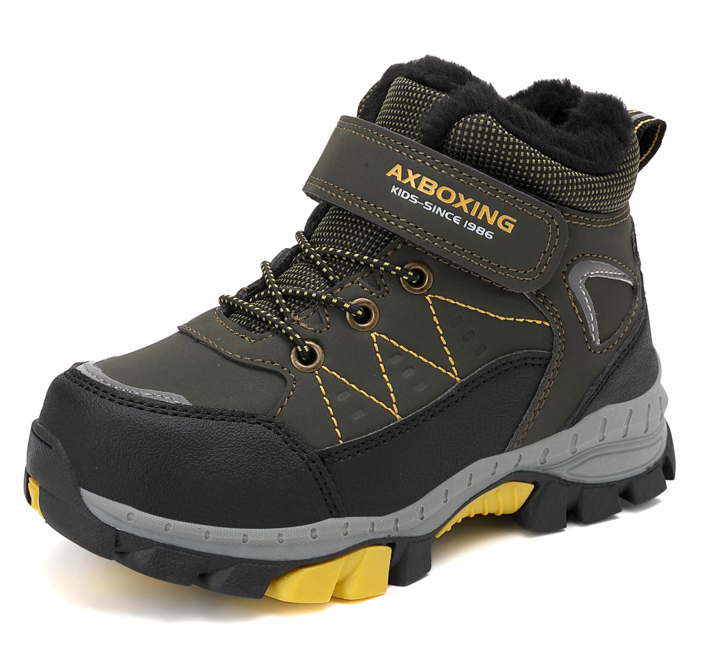 TARELO Bottes de Neige pour Enfants Chaussures de RandonnéE pour GarçOns Bottes d'hiver Chaudes et AntidéRapantes pour Enfants avec Boucle AntidéRapante Pointure 32-39 EU