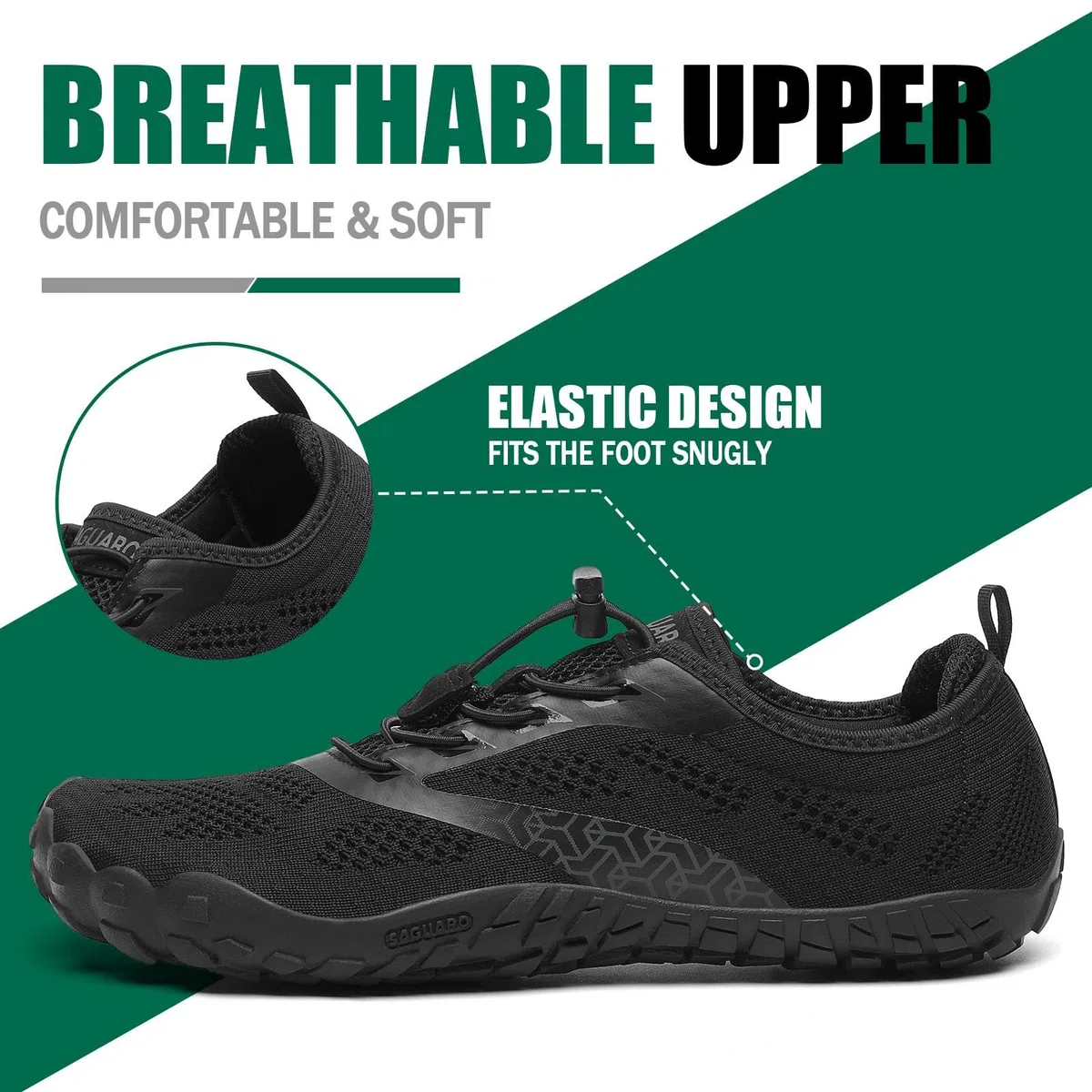 SAGUARO Chaussures Minimaliste Homme Barefoot Shoes Femme Chaussures Pieds Nus Respirant Barefoot Chaussure Trail Antidérapantes Chaussure Randonnée pour Semelle Zero Drop,GR.36-48 EU