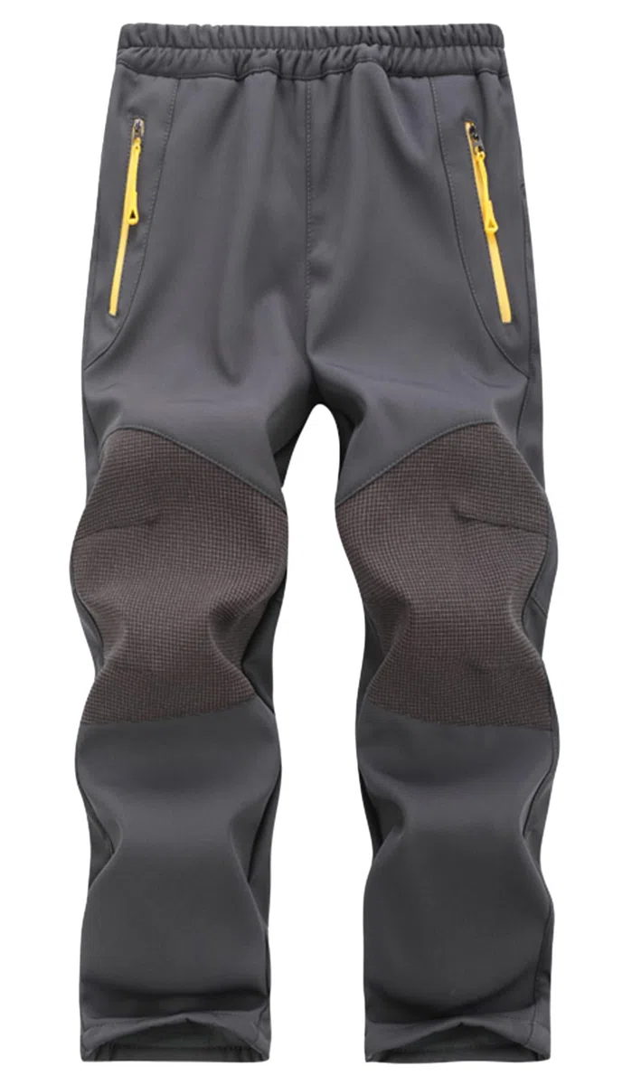 Maeau Garçon Fille Pantalon Doublé Polaire Imperméable Pantalons Softshell Chaud pour Enfant 4-14 Ans Vêtements Thermique de Randonnée Ado Pantalones Hiver Outdoor de Ski