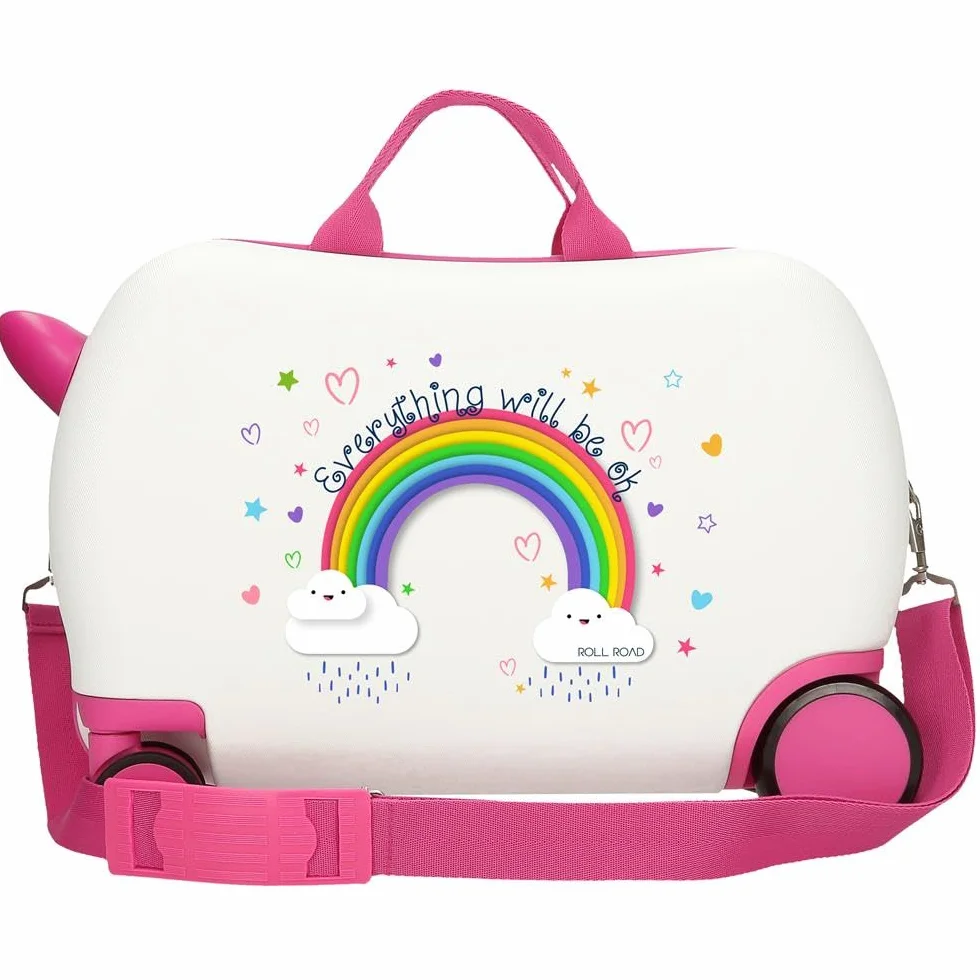 Roll Road Everything is Ok Valise pour Enfant Blanche 45 x 31 x 20 cm Rigide ABS 24,6 l 1,8 kg 4 Roues Bagage Main, Blanc, Valise pour Enfant | Bagage main, rigide, ABS, 45 x 31 x 20 cm, 24,6 L, 1,8 kg