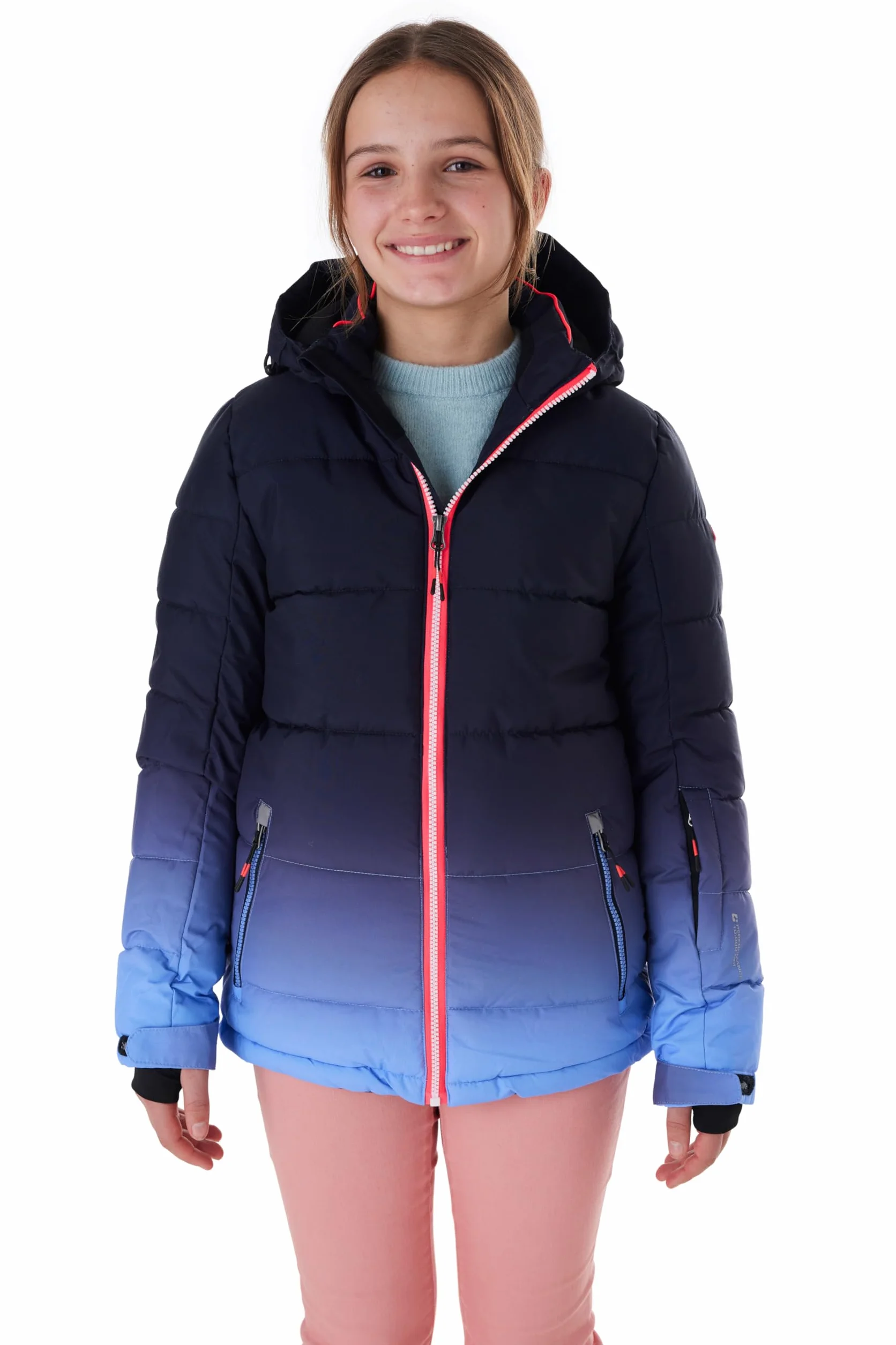 Killtec Ksw 330 Grls Ski Qltd Jckt Veste de ski/Veste de ski matelassée avec capuche et jupe pare-neige Fille