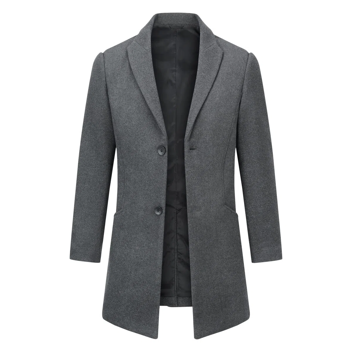 Allthemen Manteaux Homme en Laine Hiver Long Veste Trench Coat Chaud Slim Deux Boutonnages Pardessus Parka Coupe Vent