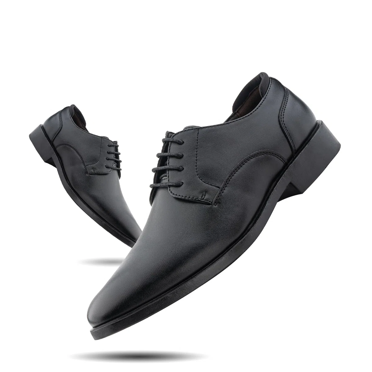 Hitmars Derby Homme Chaussure Cuir Chaussure Ville Oxford Brogues Chaussures à Lacet Derbies Costume Vernis Habillées Mariage 3-Noir EU 41