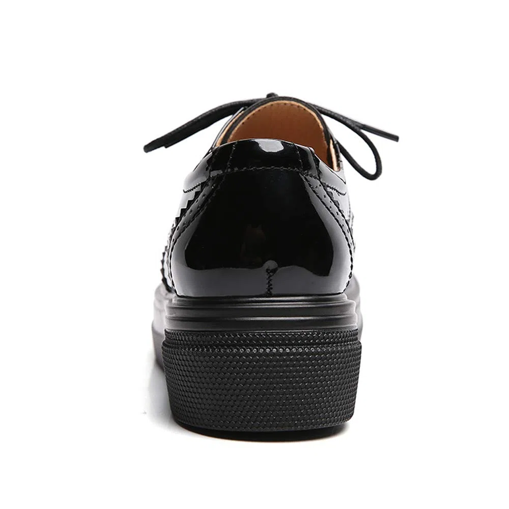 DADAWEN Femme Chaussures de Ville à Lacets Brogues Derbies Mocassins en Cuir Casual Mode Antidérapantes