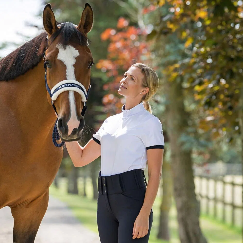 HORZE Polo Technique Taylor, Femme, Blanc, 34