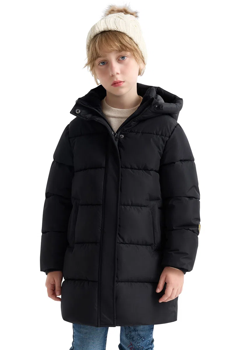 SOLOCOTE Manteaux d'Hiver Épais pour Garçons Longue Doudoune Imperméable avec Veste à Capuche pour Enfants