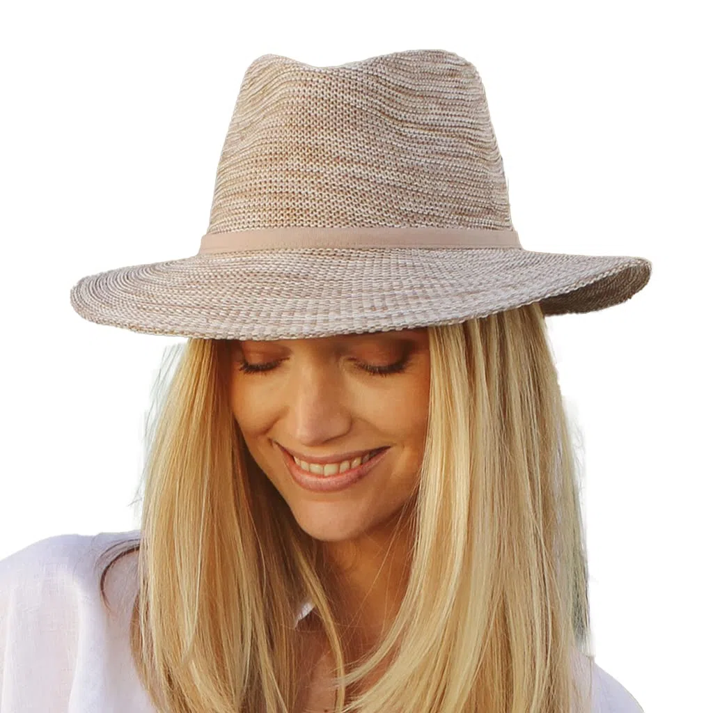Aston Fedora Chapeau de Soleil Femme Chapeau Golf Anti UV Infroissable M/58cm Taille Ajustable