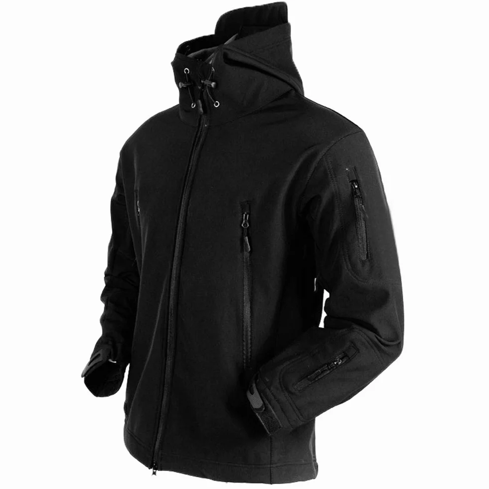 MakingDa Vestes imperméables pour hommes Manteau à capuche décontracté Softshell doublé polaire Vestes de course Tactique Travail militaire Pêche Chasse Escalade