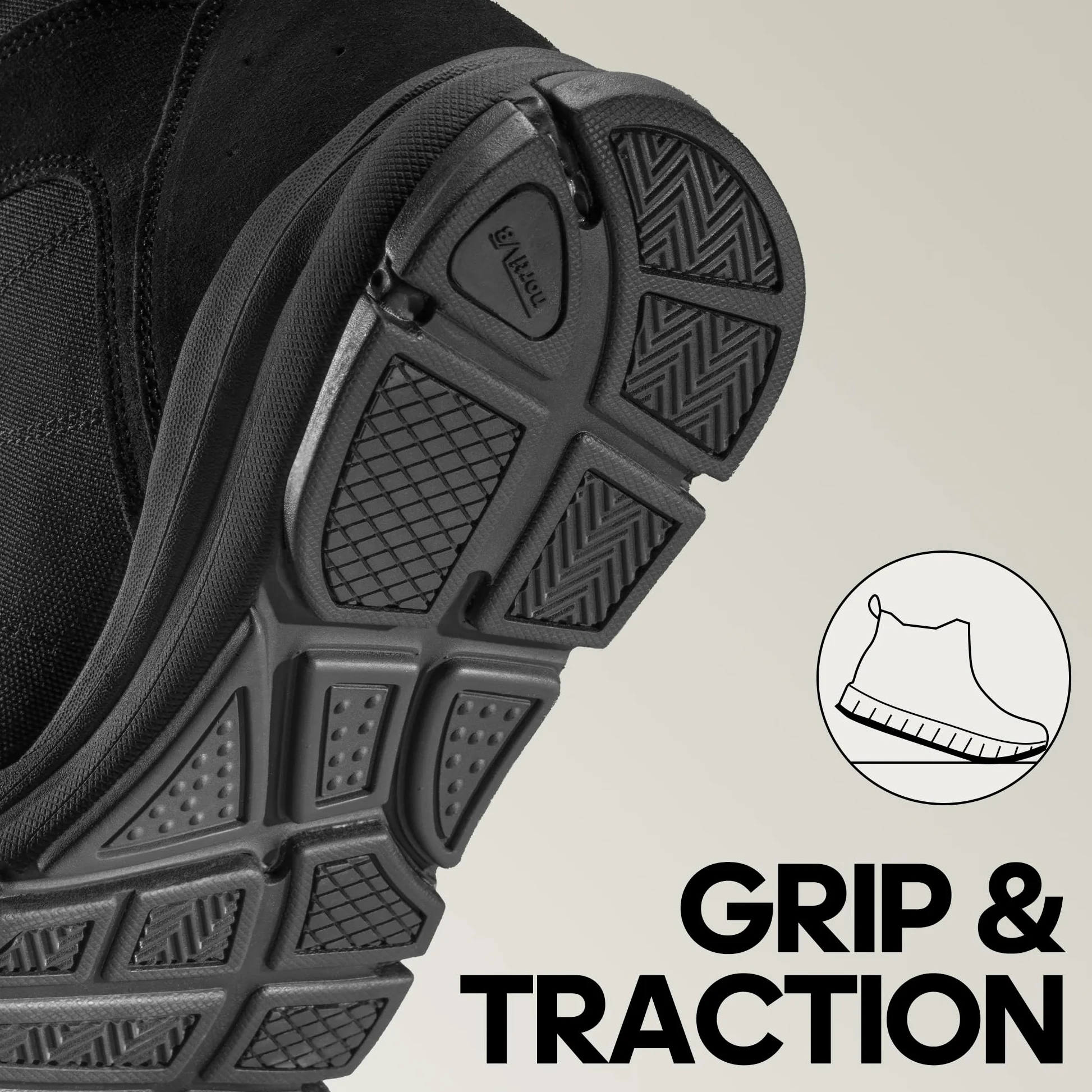 NORTIV 8 Bottes Militaires pour Hommes Imperméable Bottes de Travail Durable et Antidérapante Bottines Respirantes SNMT222M
