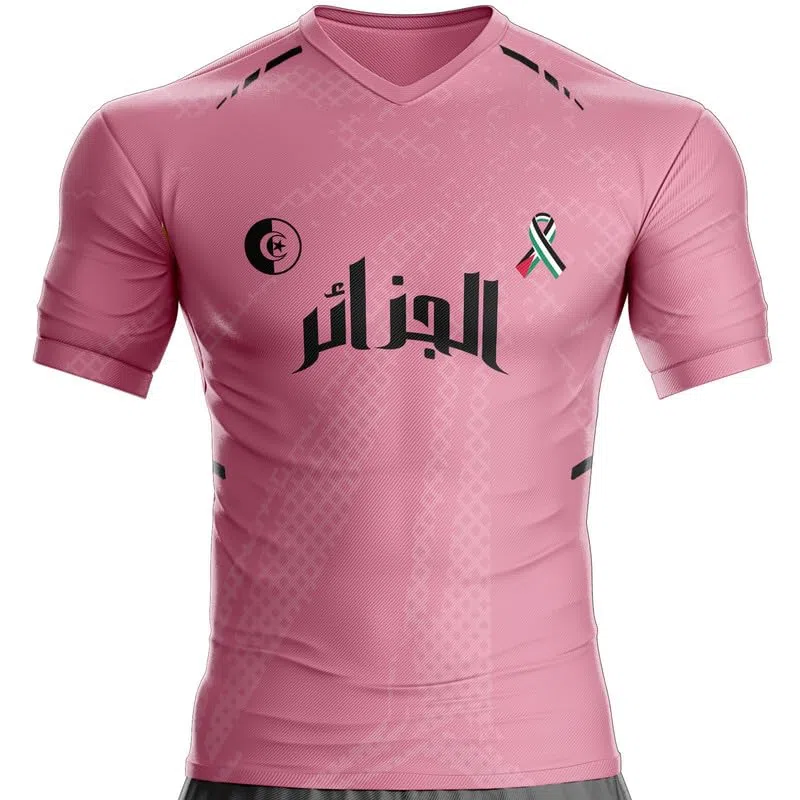 Maillot Algerie Rose AG-124 Football, Cadeau, Drapeau