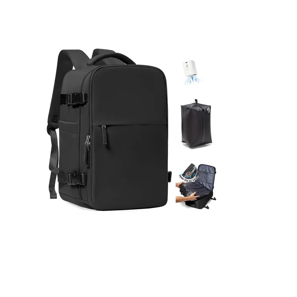 SZLX Sac à Dos Voyage Babine Sous Vide avec Pompe 40x30x20 Bagage Cabine 40x20x25 Sous Vide pour Ryanair Wizz air Easyjet Bagage à Main Femme Homme avec Compartiment Chaussures,Valise Sous Vide