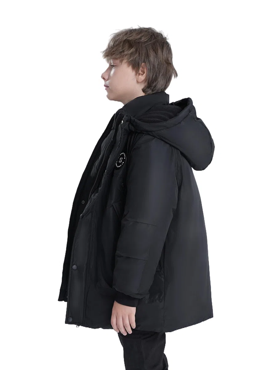 Sunny Sprout Manteau garçon hiver - Doudoune épaisse avec capuche polaire et manches coupe-vent