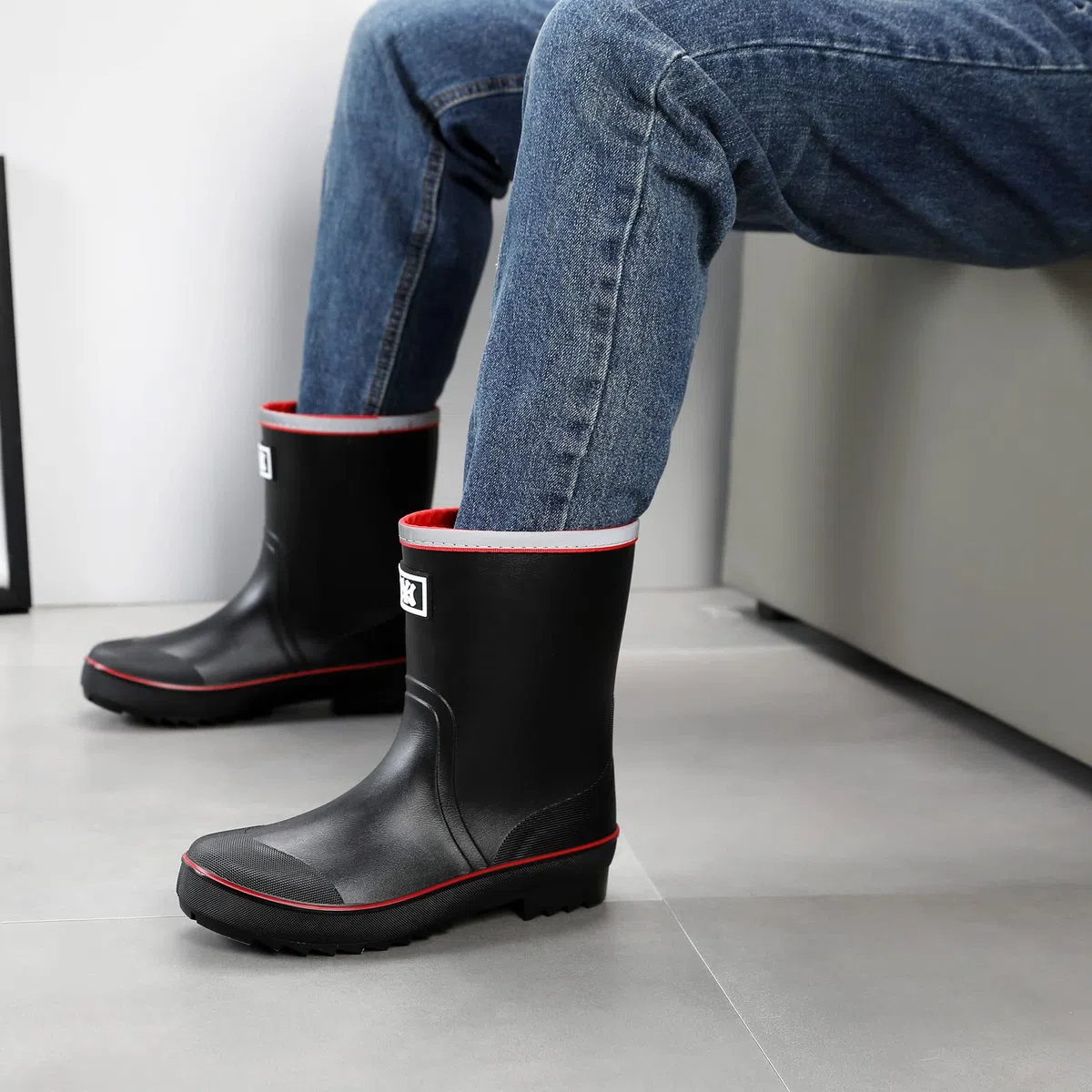 Bottes Caoutchouc Homme, Original Antidérapant étanche Confortables Légères Adulte Bottes de Pluie