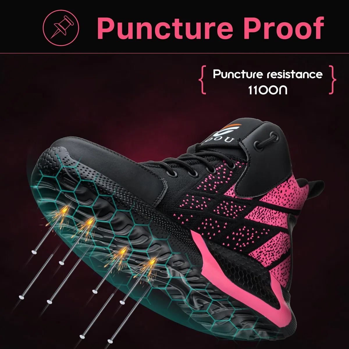 Chaussures de Sécurité Hommes Femme Légère Basket de Securite Montante Respirante Confortable Chaussures de Travail Embout Acier Protection