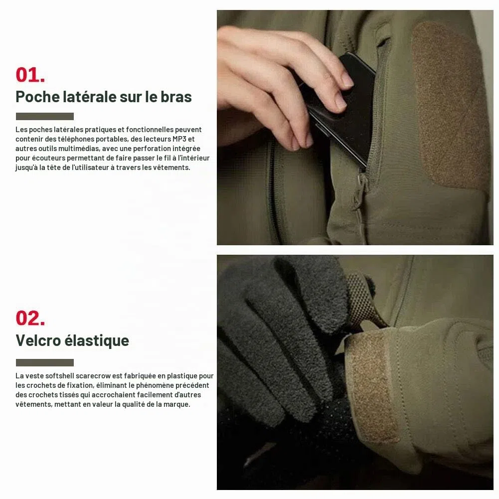 MakingDa Vestes imperméables pour hommes Manteau à capuche décontracté Softshell doublé polaire Vestes de course Tactique Travail militaire Pêche Chasse Escalade