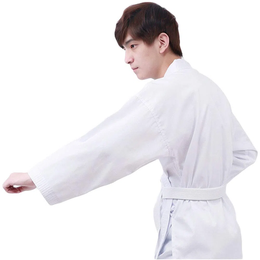 Costume d'uniforme de karaté judo – Arts martiaux Jiu Jitsu Judogi Aikido Keikogi Taekwondo Bando Kung Fu Tenue d'entraînement Ensemble Veste Pantalon Ceinture libre pour hommes, femmes et