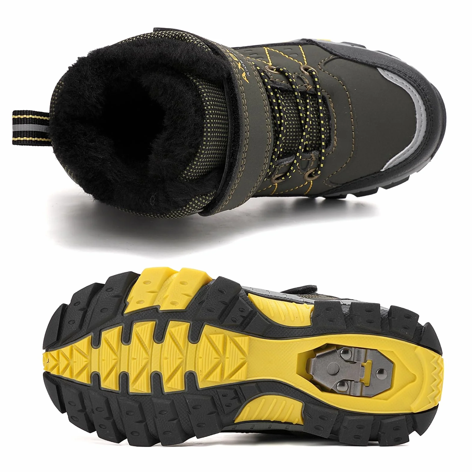 TARELO Bottes de Neige pour Enfants Chaussures de RandonnéE pour GarçOns Bottes d'hiver Chaudes et AntidéRapantes pour Enfants avec Boucle AntidéRapante Pointure 32-39 EU