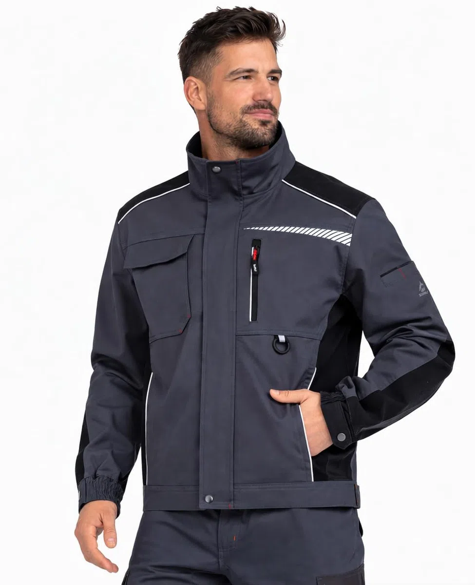 BWOLF Daytona Veste de Travail Homme Stretch + Coton Veste de Travail avec Coudes Renforcés et Nombreuses Poches
