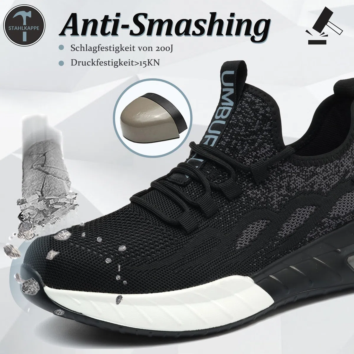 Chaussures de Sécurité Femme Légère et Confortable Basket de Sécurité Hommes Respirante Basket Antidérapante de Travail Embout Acier