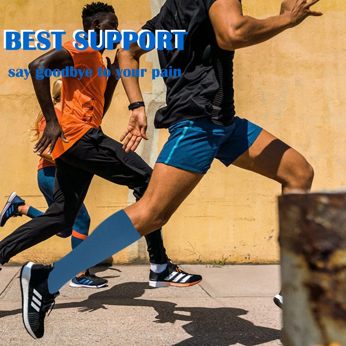 ACTINPUT Bas de Contention Femme et Homme，4 Paires Chaussettes de Compression pour Sportive, Cyclisme, Voyage en Avion, Course à pied, de Grossesse，de Vol et de Voyage