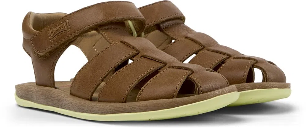 Camper Bicho 80177-005, Sandales Bout Ouvert garçon - Bleu - Blau (Krypton Denim/Bicho Orgreen), 36
