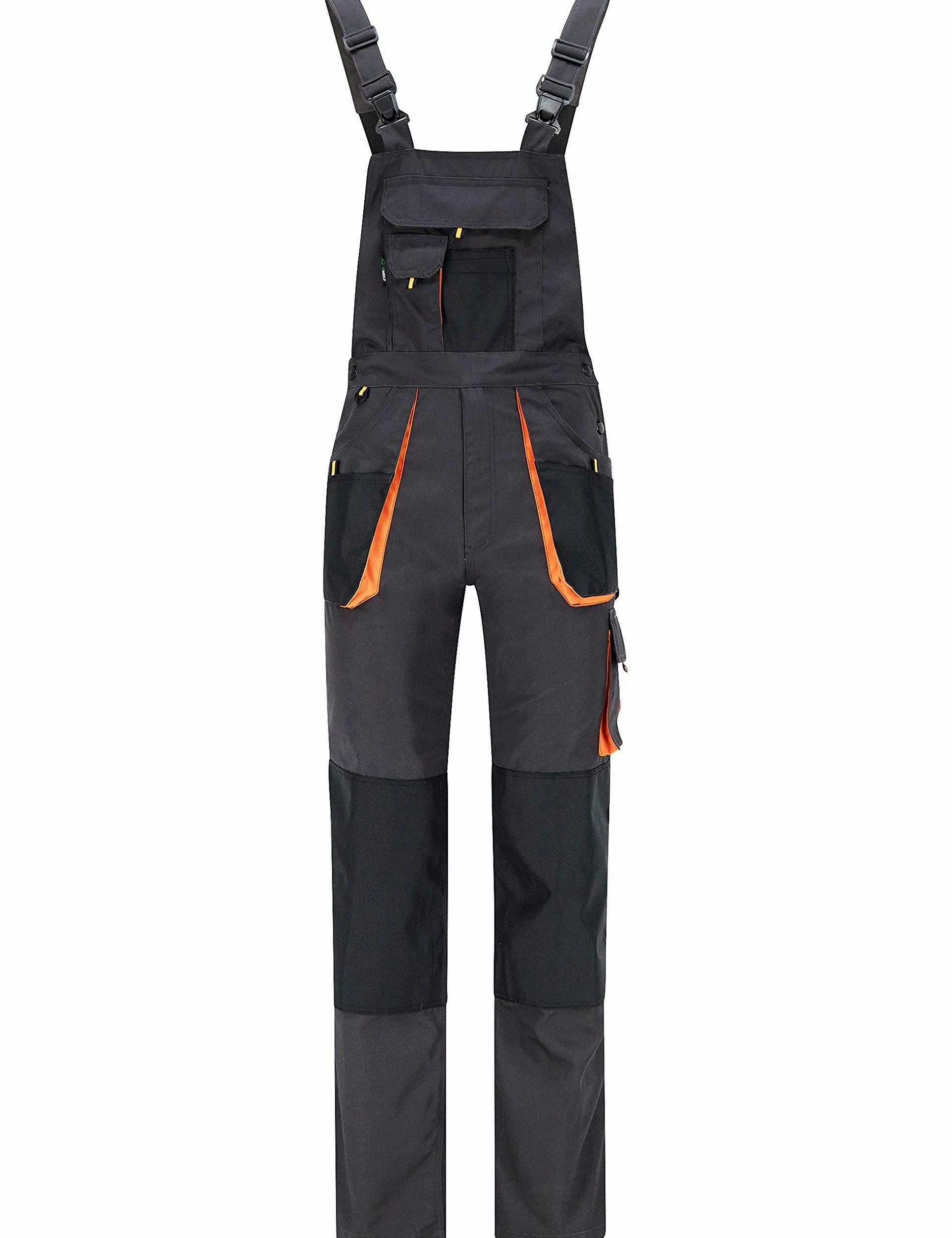 BWOLF Atlas Salopette de Travail pour Homme avec Poches Multifonctions Gris/Orange - Gris - X-Large