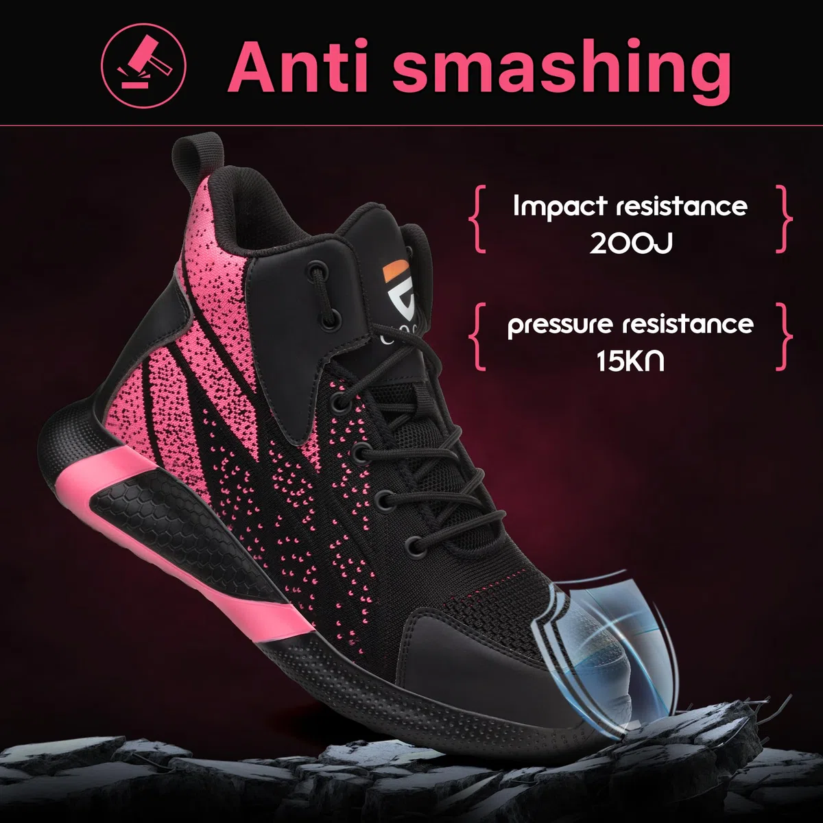 Chaussures de Sécurité Hommes Femme Légère Basket de Securite Montante Respirante Confortable Chaussures de Travail Embout Acier Protection