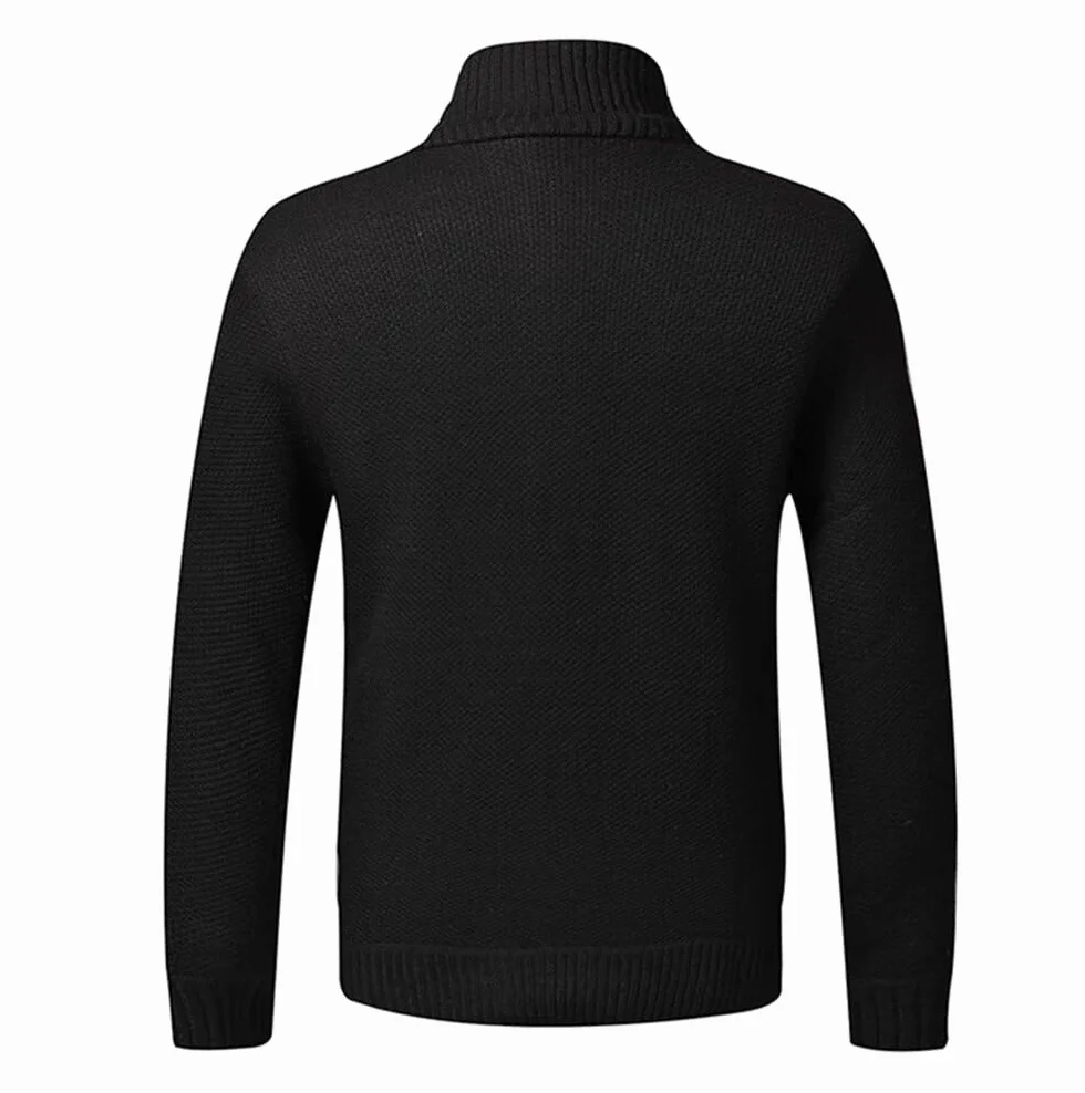 Homme Cardigan Veste en Maille Ouvrez-Front Zippé Gilet Automne Hiver avec Poche Gilet Veste en Maille pour Homme avec Col Droit