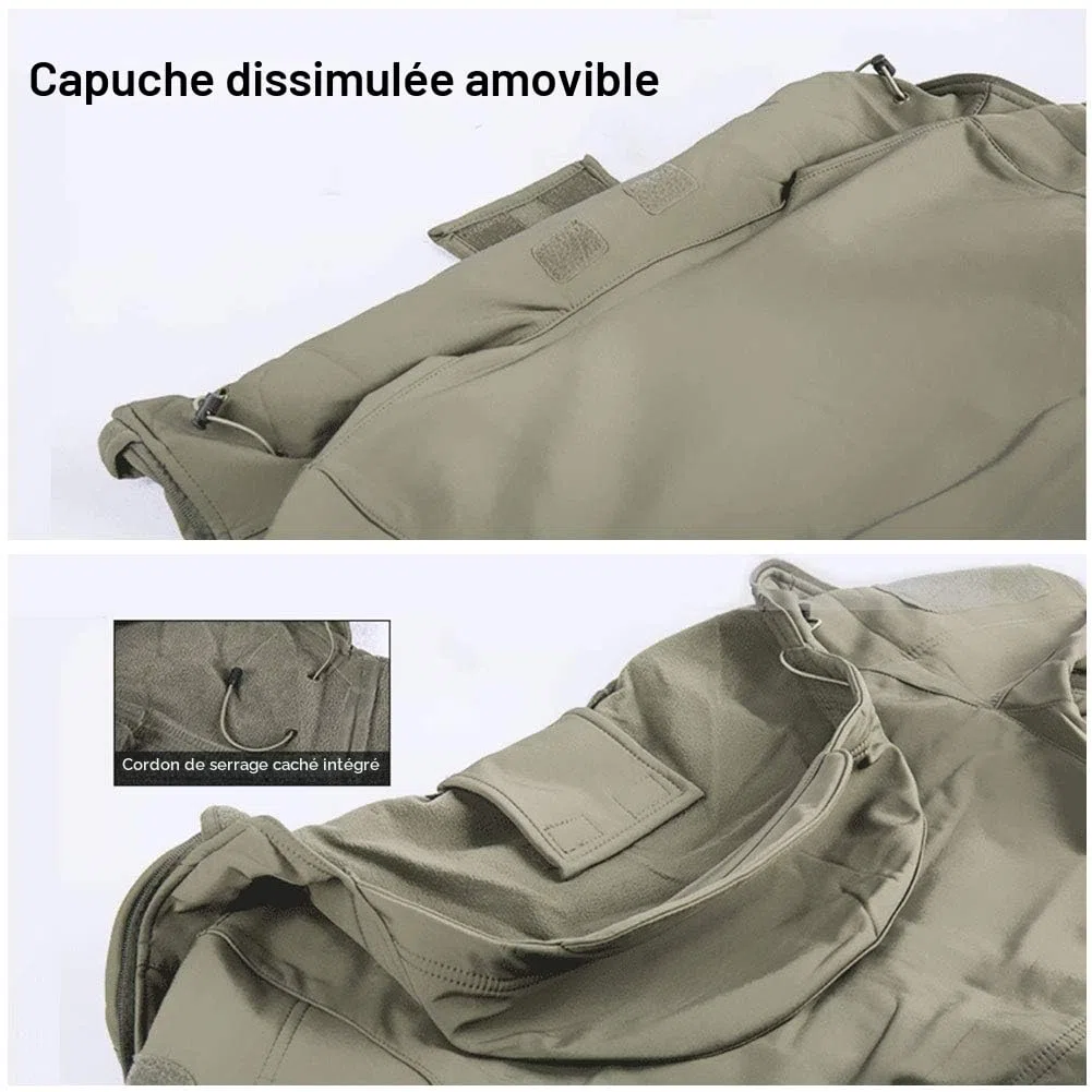 MakingDa Vestes imperméables pour hommes Manteau à capuche décontracté Softshell doublé polaire Vestes de course Tactique Travail militaire Pêche Chasse Escalade