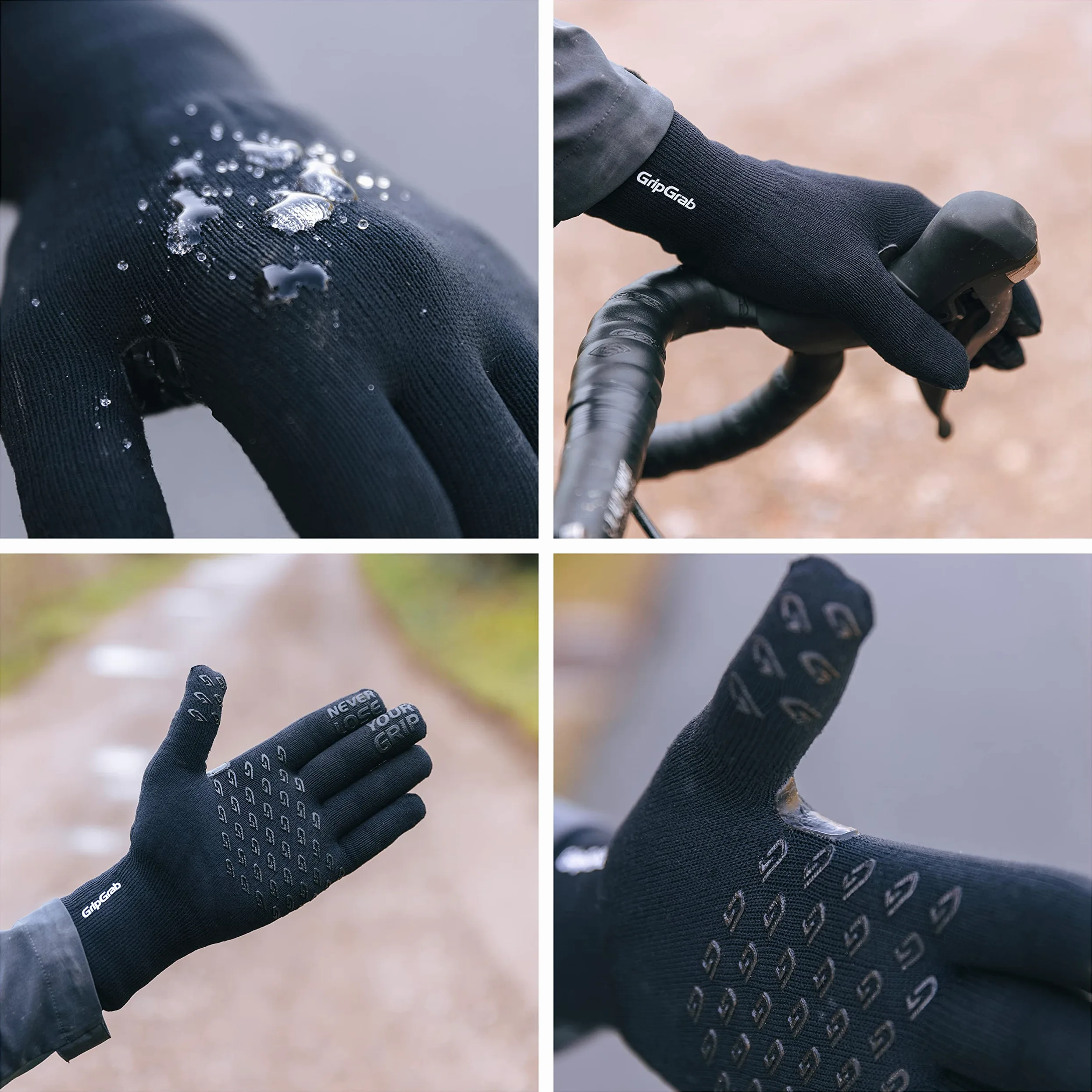 GripGrab Gants de Vélo Imperméables en Mailles Gants de Cyclisme Étanches Antidérapants Coupe-Vent Thermiques Protection Contre la Pluie