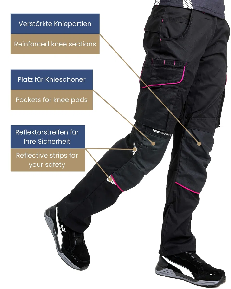 PUMA Workwear Precision X Pantalon de Travail pour Femmes, Nombreuses Poches & Genoux renforcés - Idéal pour Les Artisans, Les ouvriers de Production et de Construction