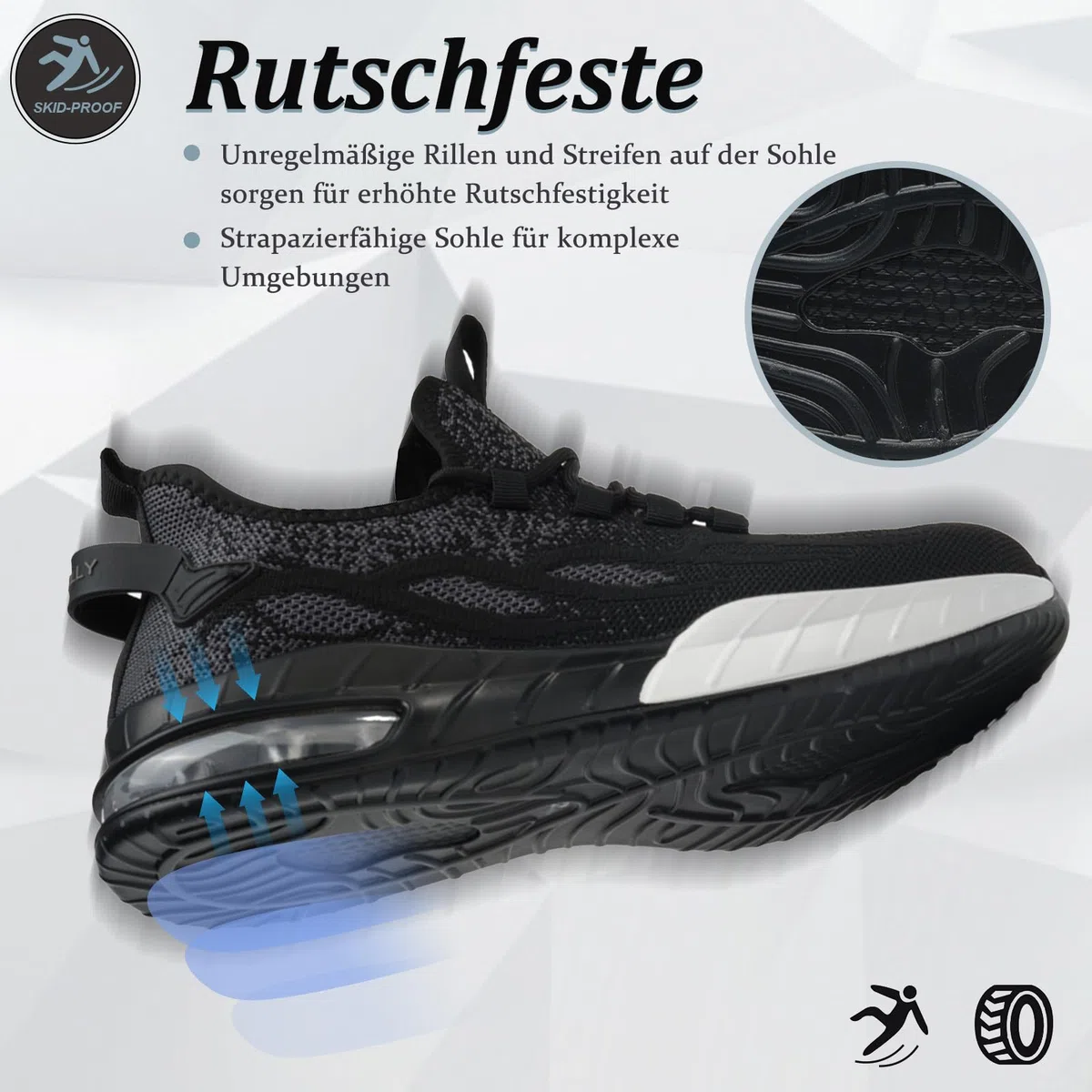 Chaussures de Sécurité Femme Légère et Confortable Basket de Sécurité Hommes Respirante Basket Antidérapante de Travail Embout Acier