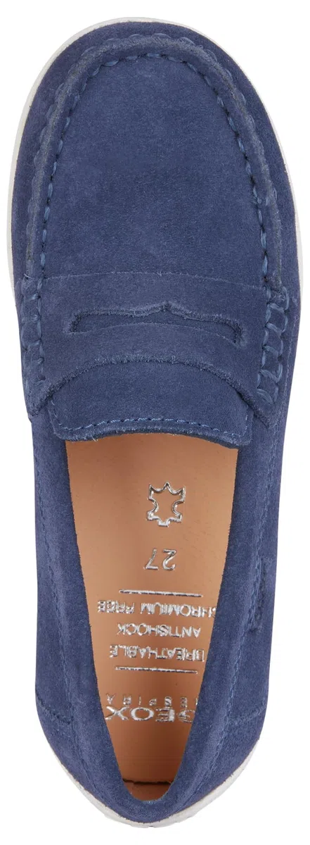 Geox J New Fast Boy A Moccasine, Bleu Marine/Blanc, 34 EU