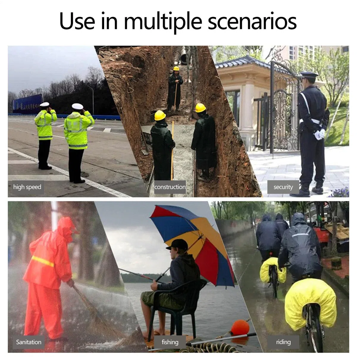 Combinaison de pluie – Veste imperméable respirante avec bandes réfléchissantes | Défenseur de pluie haute visibilité, pantalon confortable pour la nuit, la route, l'extérieur