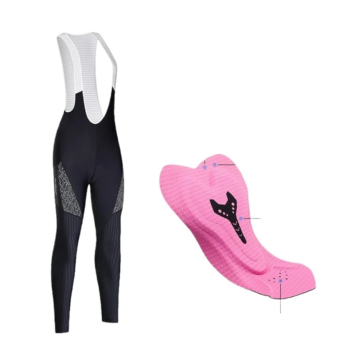 Cuissard à Bretelles De Cyclisme Pantalon à bretelles for femmes, collant de cyclisme, respirant, à séchage rapide, for Sport de plein air, réfléchissant, avec poches, automne Pour Le Cyclisme(Cycling
