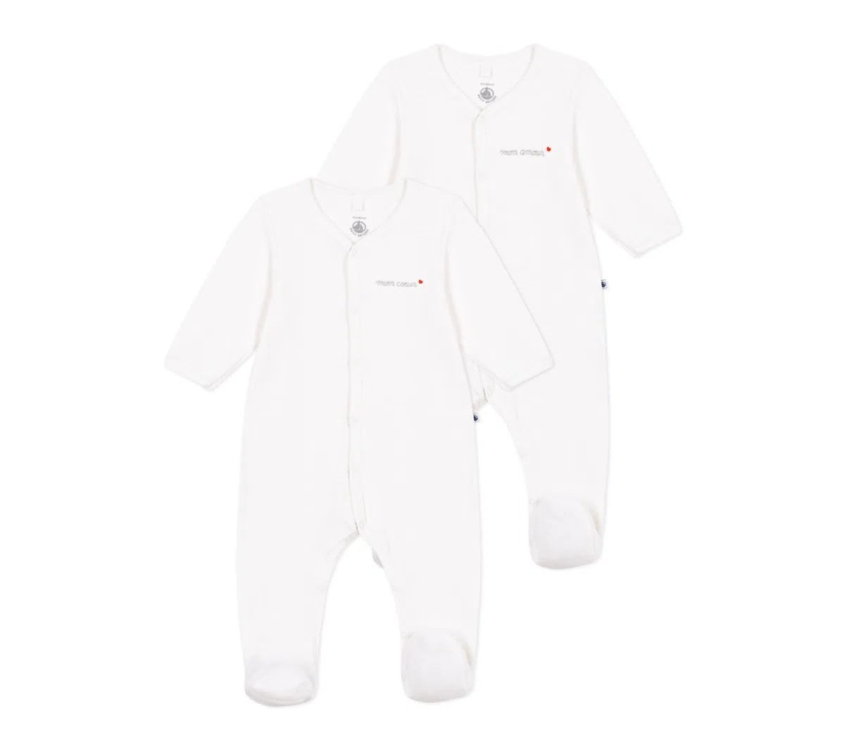 Petit Bateau Lot de Pyjamas Bébé en Velours Unis Multicouleur A0ff500 Vêtements Nuit Mixte bébé (Lot de 2)