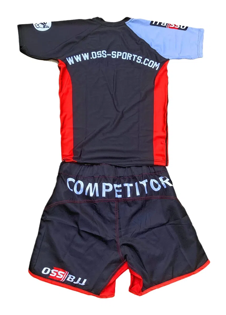 Ensemble de 2 pièces pour homme de jiu-jitsu, haut de compression et short de jiu-jitsu, maillot de bain pour homme, sans GI, MMA, noir